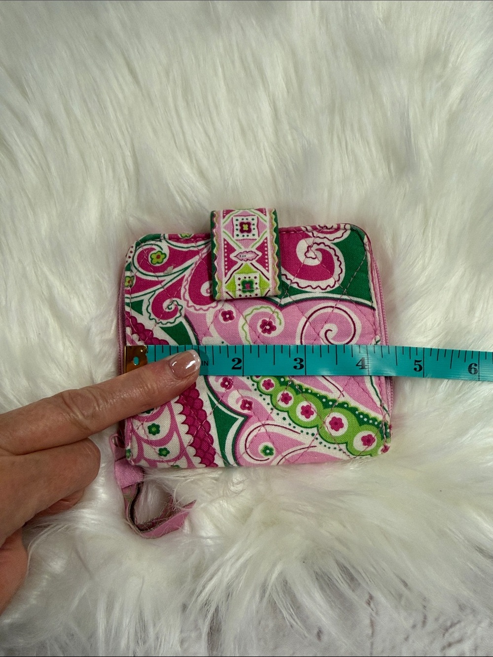 Vera Bradley Pink & Green Paisley Quilted Shoulder Bag with Matching Wallet - Picture 15 of 16